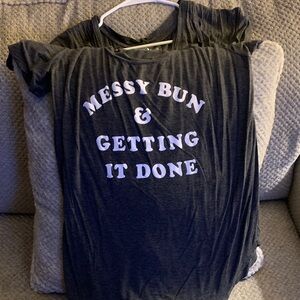 Fifth Sun Charcoal Tee - Messy Bun & Getting It Done